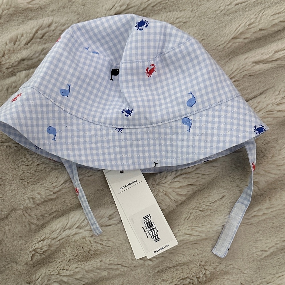 NWTBlue Gingham Kids Bucket Hat